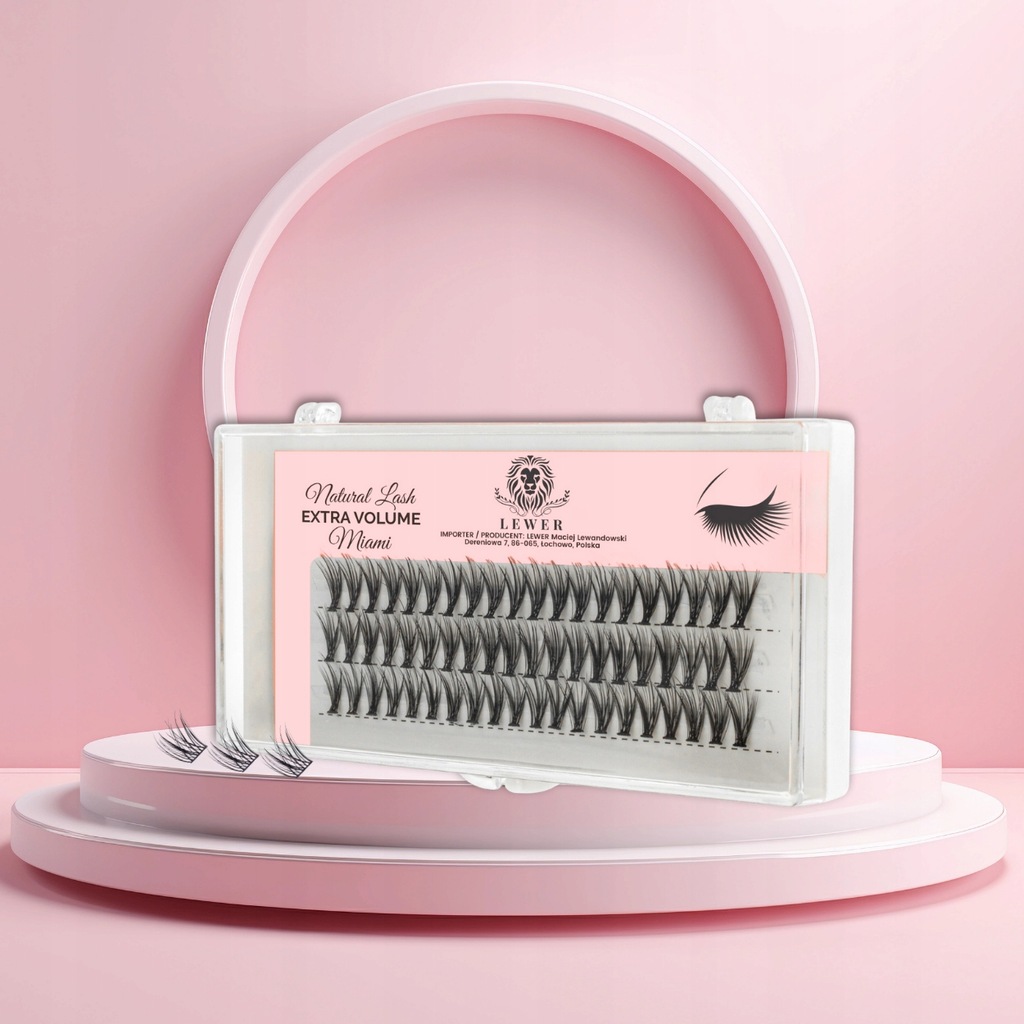 KĘPKI RZĘSY EYELASH Lewer Miami EXTRA VOLUME 12mm GĘSTE NATURALNE JEDWABNE Stan opakowania oryginalne